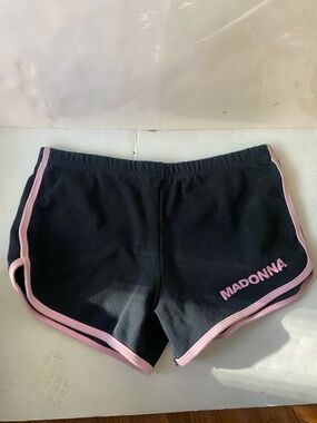 American Apparel Black Madonna sticky sweet  Shorts with Pink Trim